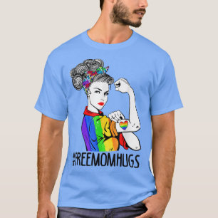 Stolze Mutter Kostenlose Umarmungen LGBT Mutter Re T-Shirt