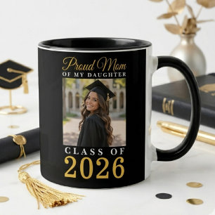Stolze Mutter meiner Tochter Gold Schrift Grad Fot Tasse