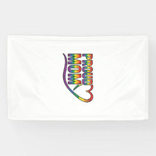 Stolze Mutter Regenbogen Herz Vintage Gravur Desig Banner