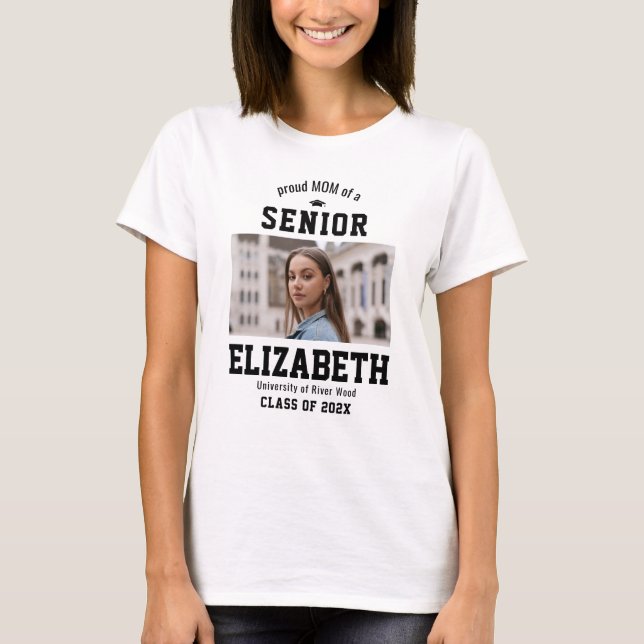 Stolze Mutter Senior Custom Jahr Absolvent Eltern T-Shirt (Vorderseite)