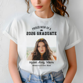 Stolze Mutter Senior Custom Jahr Absolventen Foto T-Shirt
