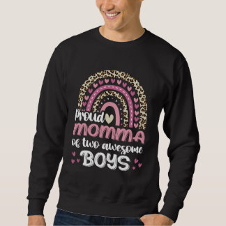Stolze Mutter von zwei großartigen Jungen Leopard Sweatshirt