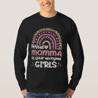Stolze Mutti von vier großartigen Mädchen Leopard  T-Shirt
