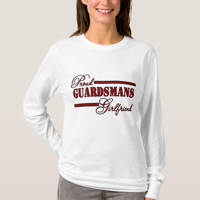 Stolze Nationalgarde-Freundin (rotes n-Schwarzes) T-Shirt (Vorderseite)
