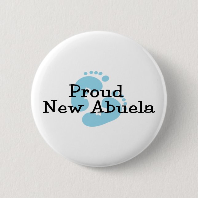 Stolze neue Abuela Baby-Abdrücke Button (Vorderseite)
