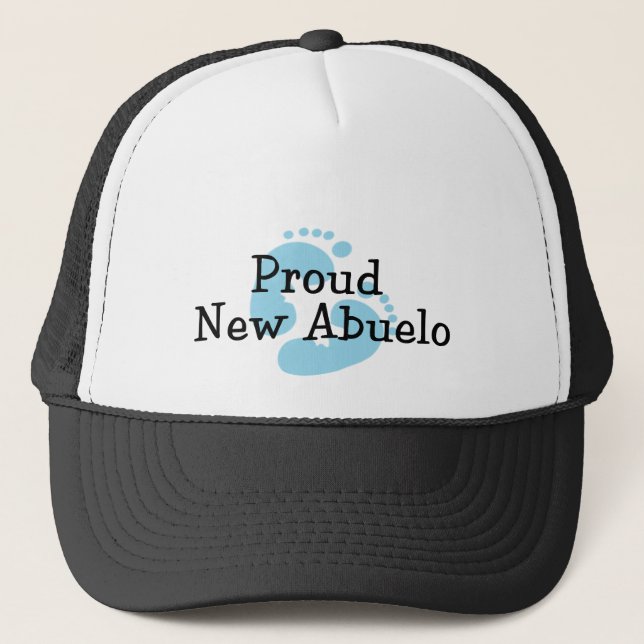 Stolze neue Abuelo Baby-Abdrücke Truckerkappe (Vorderseite)