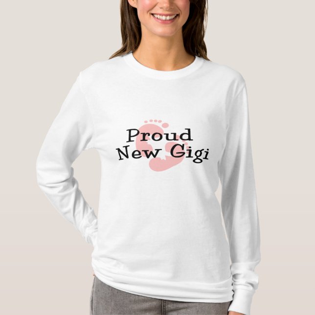 Stolze neue Gigi Baby-Abdrücke T-Shirt (Vorderseite)