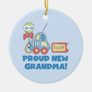 Stolze neue Großmutter ist es ein Jungen-Geschenk Keramik Ornament