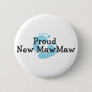 Stolze neue MawMaw Baby Jungen Fußabdrücke Button