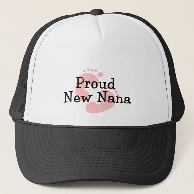 Stolze neue Nana-Baby-Abdrücke Truckerkappe (Vorderseite)