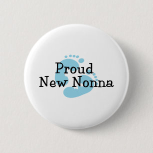 Stolze neue Nonna Baby Jungen Fußabdrücke Button