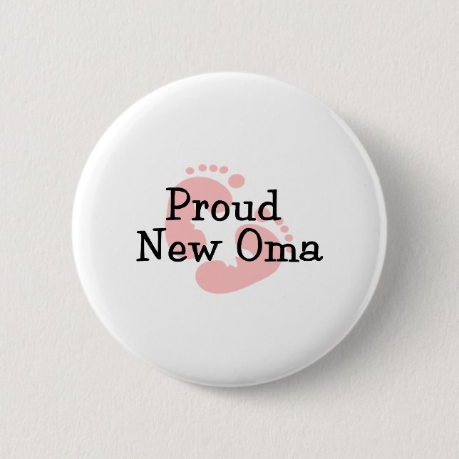 Stolze neue Oma Baby-Abdrücke Button (Vorderseite)