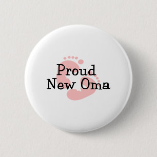 Stolze neue Oma Baby-Abdrücke Button