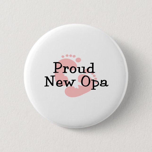 Stolze neue Opa Baby-Abdrücke Button (Vorderseite)