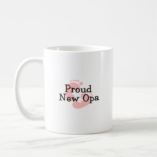 Stolze neue Opa Baby-Abdrücke Kaffeetasse (Links)