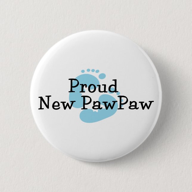 Stolze neue Papaya-Baby-Abdrücke Button (Vorderseite)