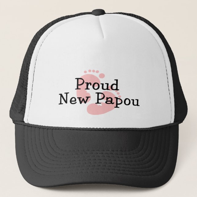 Stolze neue Papou Baby-Abdrücke Truckerkappe (Vorderseite)