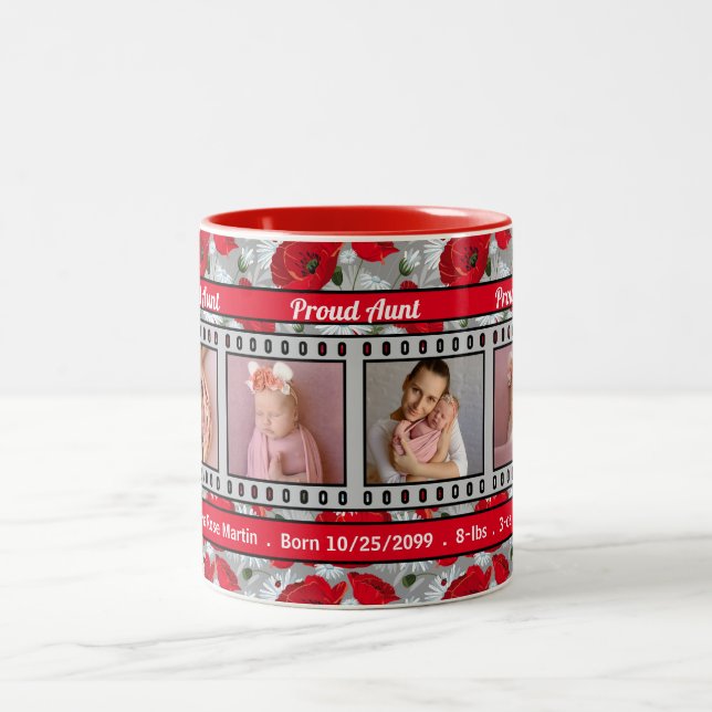 Stolze neue Tante 4 Foto Tasse Rote Pflaumen (Mittel)
