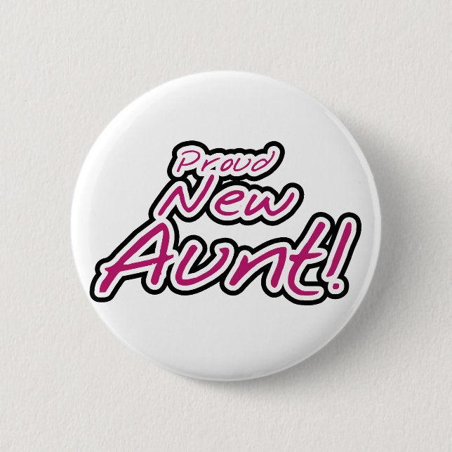 Stolze neue Tante-Hemden und Geschenke Button (Vorderseite)