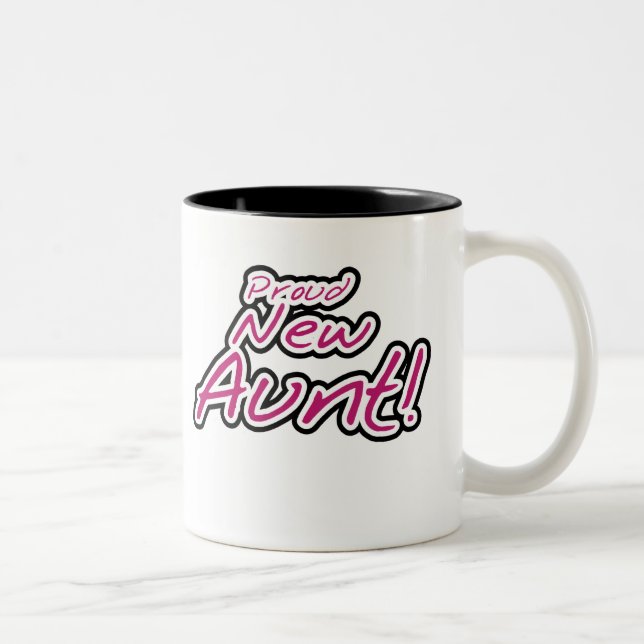 Stolze neue Tante Zweifarbige Tasse (Rechts)