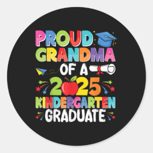 Stolze Oma Abiturientin 2025 Kindergarten Absolven Runder Aufkleber