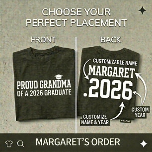 STOLZE OMA Abschlussjahrgang 2026 Personalisiertes T-Shirt
