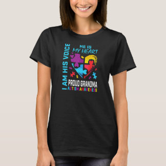 Stolze Oma Autismus-Bewusstsein Enkel Puz T-Shirt