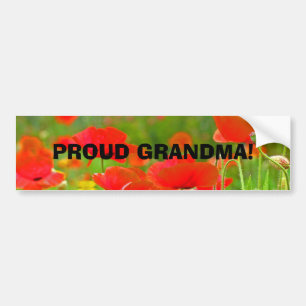 STOLZE OMA! Autoaufkleber Mohnblumen