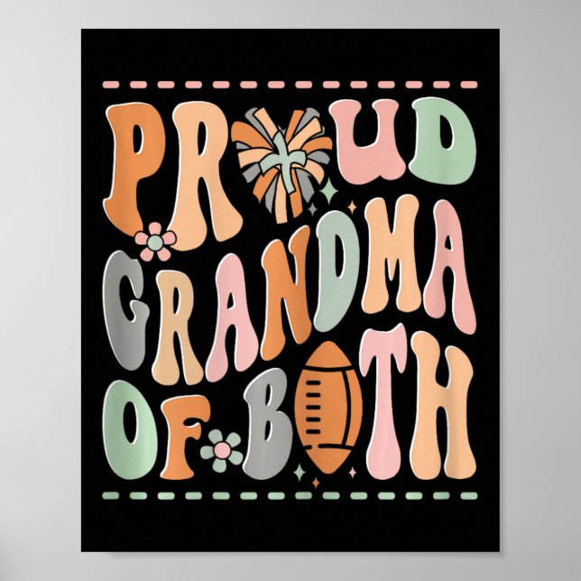 Stolze Oma beider Cheerleading Cheerleader Foo Poster (Vorne)