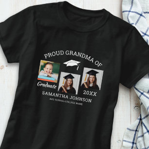 Stolze Oma des Absolventen 3 Foto-Collage Schwarz T-Shirt