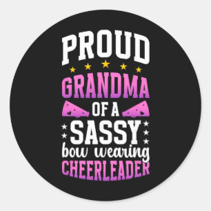 Stolze Oma eines Cheerleader-Enkelkindes Oma Cheer Runder Aufkleber