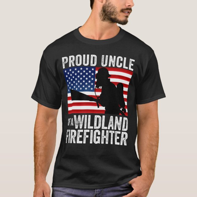 Stolze Onkel einer Wildland-Feuerwehr-US-Flagge  T-Shirt (Vorderseite)