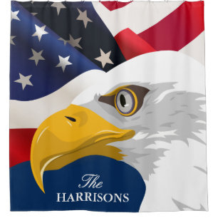 Stolze patriotische amerikanische Flagge mit Duschvorhang