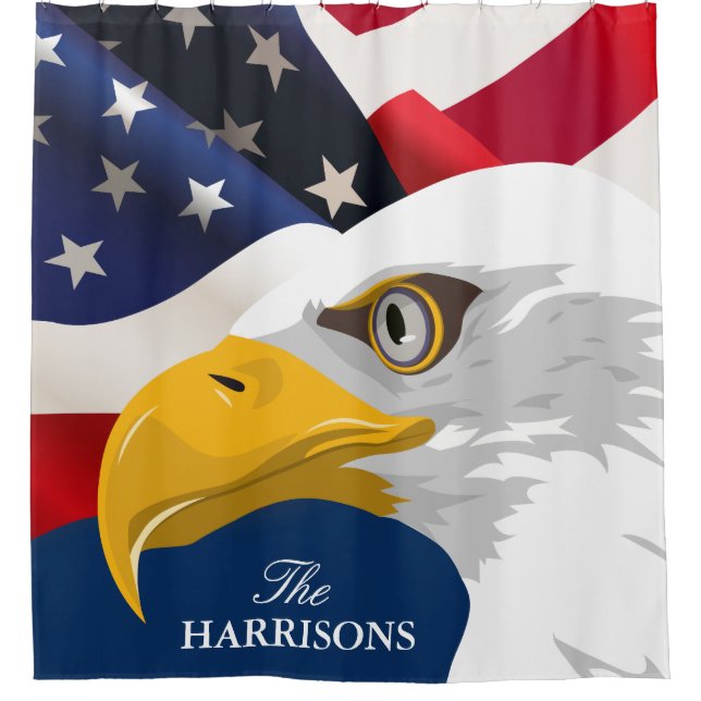 Stolze patriotische amerikanische Flagge mit Duschvorhang (Vorderseite)