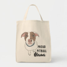 Stolze Pitbull Mutter Tote (Weiß/TAN)