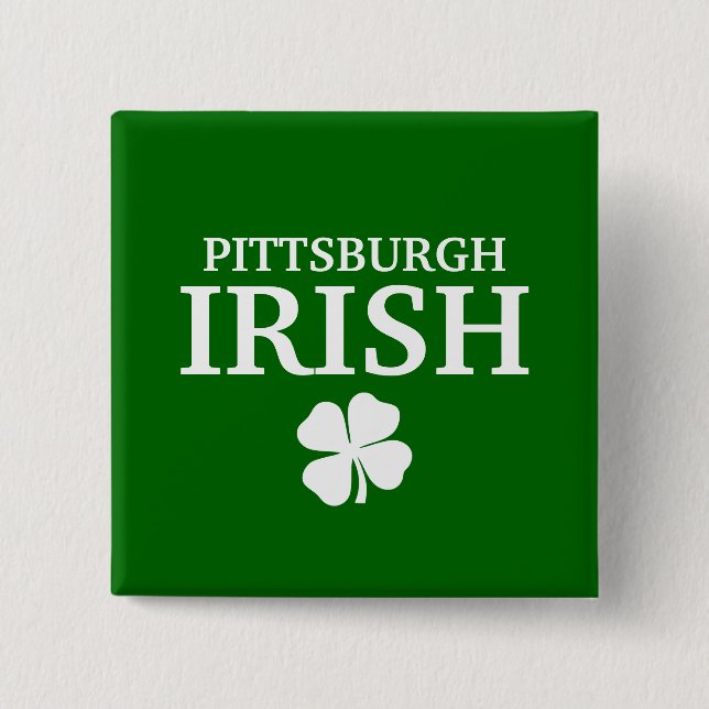 Stolze PITTSBURGH-IREN! St Patrick Tag Button (Vorderseite)