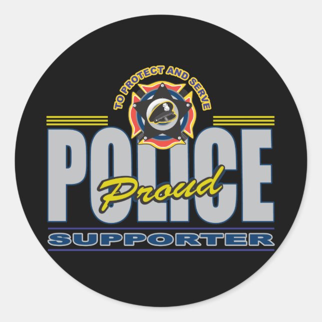 Stolze Polizeiunterstützerin Runder Aufkleber (Vorderseite)