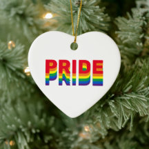 Stolze Regenbogen-Retrofarben Gay-Herz Weihnachten