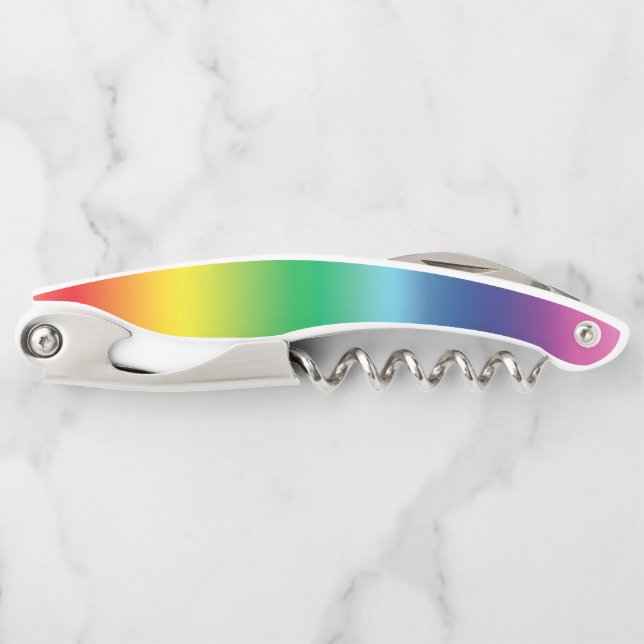 Stolze Regenbogenfarben lgbtq lgbt Gay Flag Muster Kellnermesser (Vorderseite)