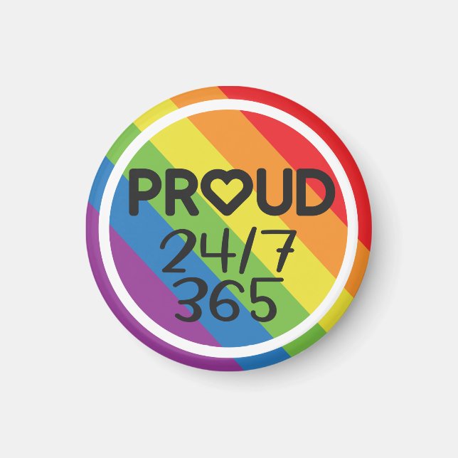 Stolze Regenbogenfarben LGBTQ Monat Magnet (Vorne)