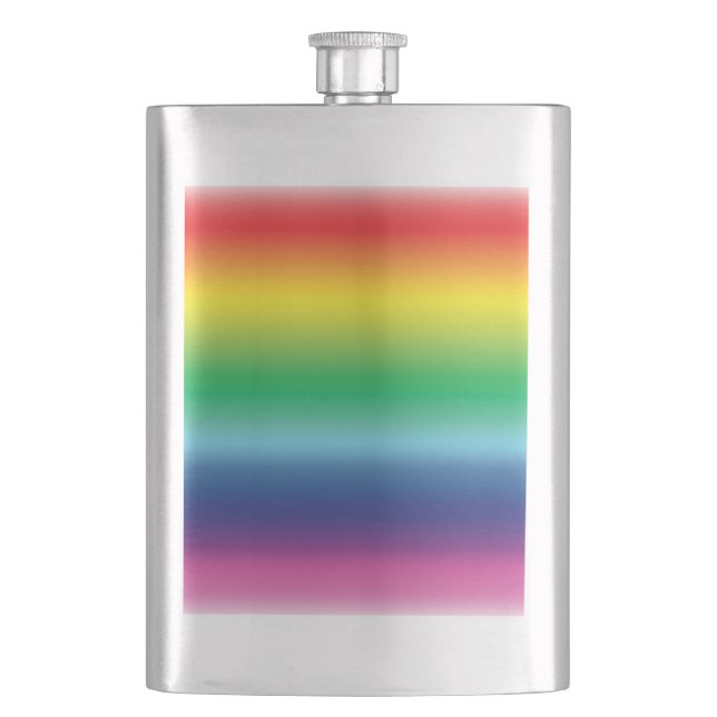 Stolze Regenbogenfarben lgbtq Schwulenflagge - Flachmann (Vorderseite)