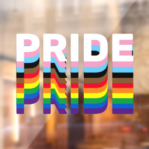 Stolze Regenbogeninklusive Diversity lgbtq Typogra Fensteraufkleber