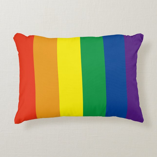 Stolze Regenbogenkissen Dekokissen (Vorderseite)