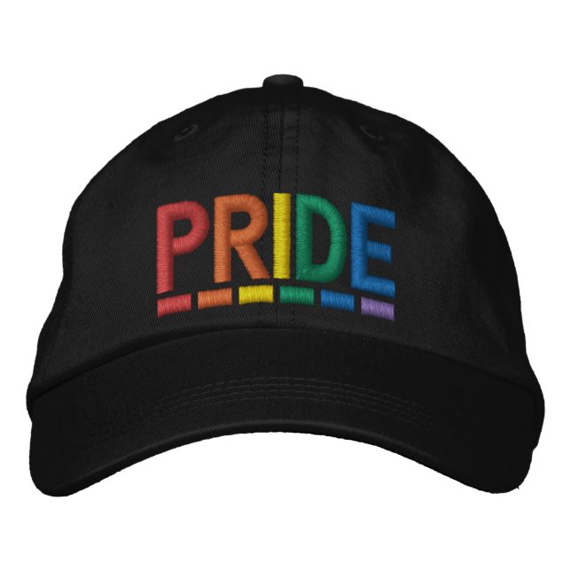 Stolze Regenbogentypografie modern Bestickte Baseballkappe (Vorderseite)
