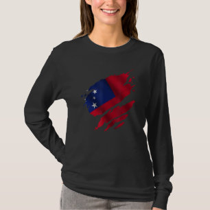 Stolze Samoanische Wurzel Zerrissen Zerrissene Sam T-Shirt