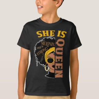Stolze schwarze afroamerikanische Damen schwarze G T-Shirt