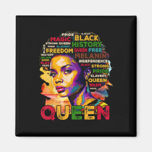 Stolze schwarze Königin Melanin Frau Farbige Wortk Magnet