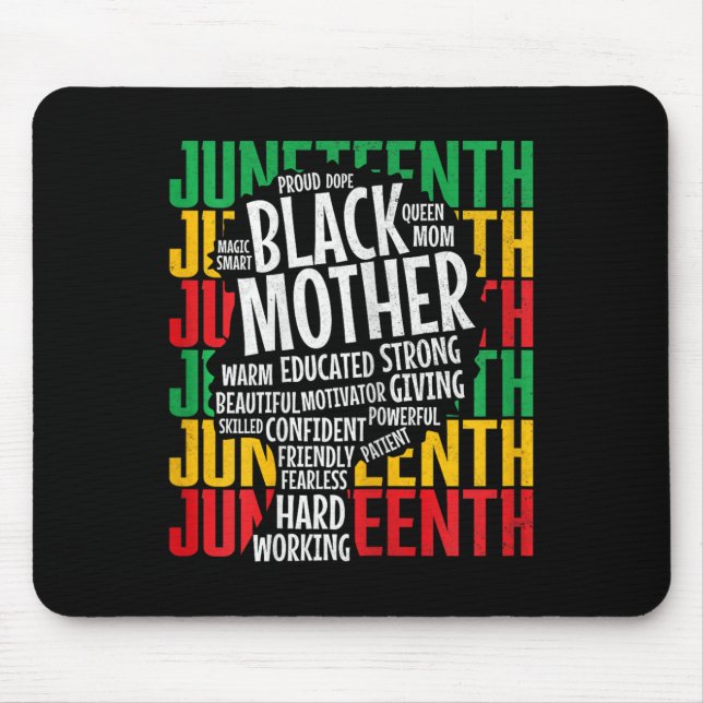 Stolze schwarze Mutter der Frauen Juneteenth Mutte Mousepad (Vorne)