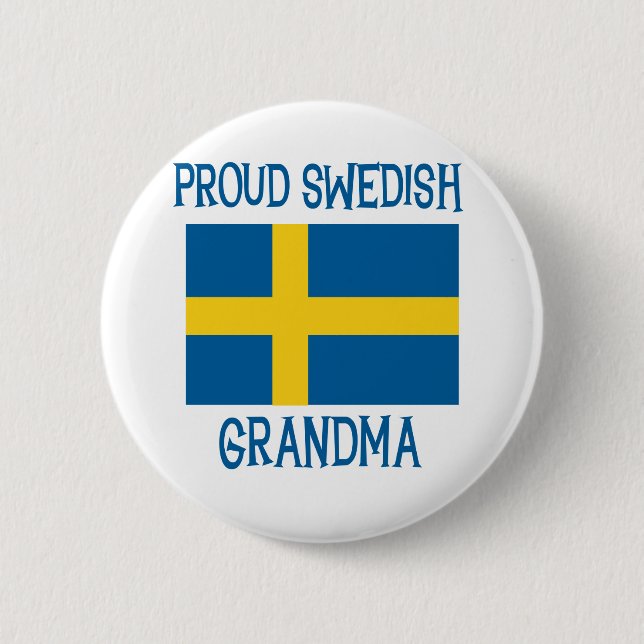 Stolze schwedische Großmutter Button (Vorderseite)