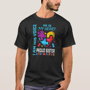 Stolze Schwester Autismus-Bewusstsein Bruder Puzzl T-Shirt
